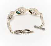 Artisan Crafted Sterling Silver Mother of Pearl Bracelet, 6-1/4"